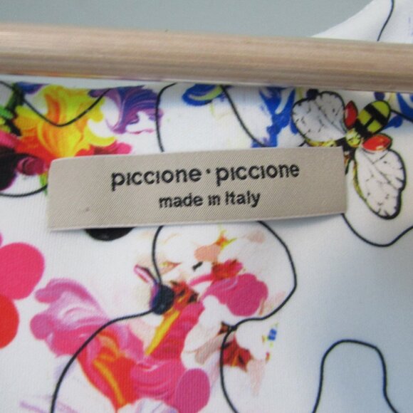PICCIONE PICCIONE Made In Italy Colorful Abstract Print Dress with Bees--Size 42 - Picture 3 of 9